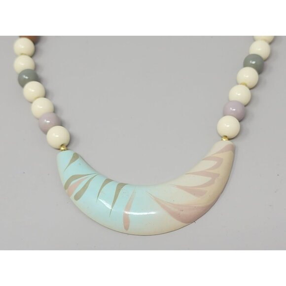 3 Vintage Costume Necklaces‎ Shell/Blue Beaded/Choker - Picture 6 of 8